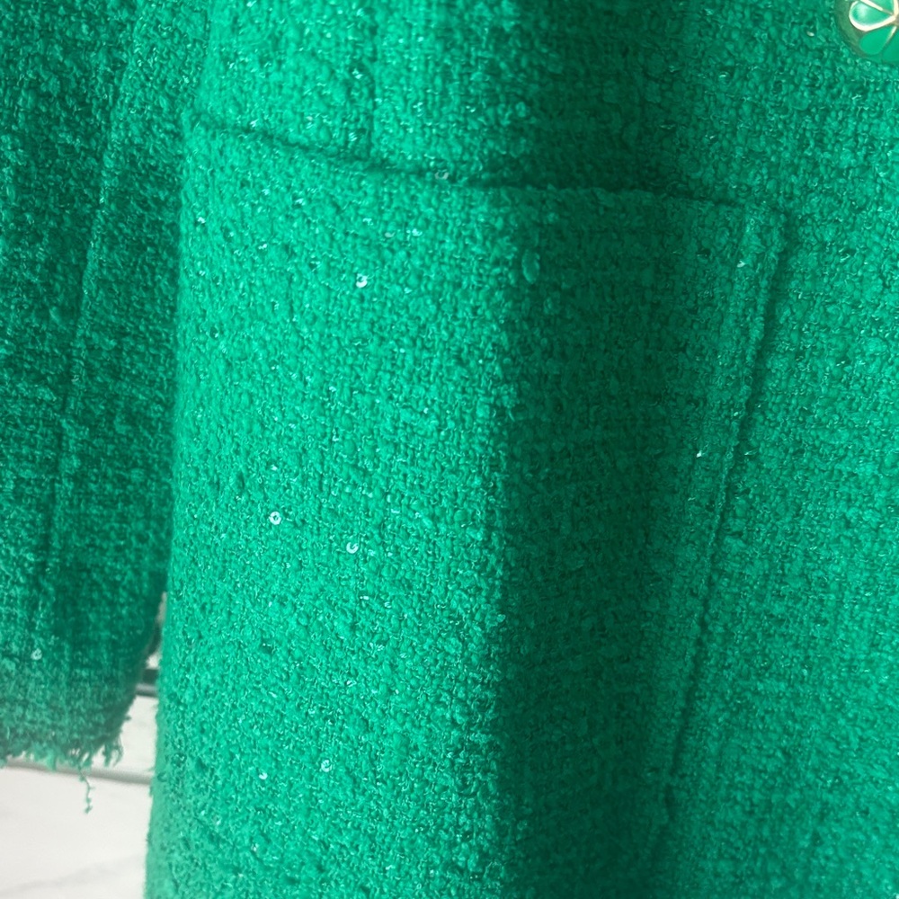 Kate Spade Vibrant Green Tweed Blazer. Perfect for St Patrick’s Party! - Picture 5 of 9
